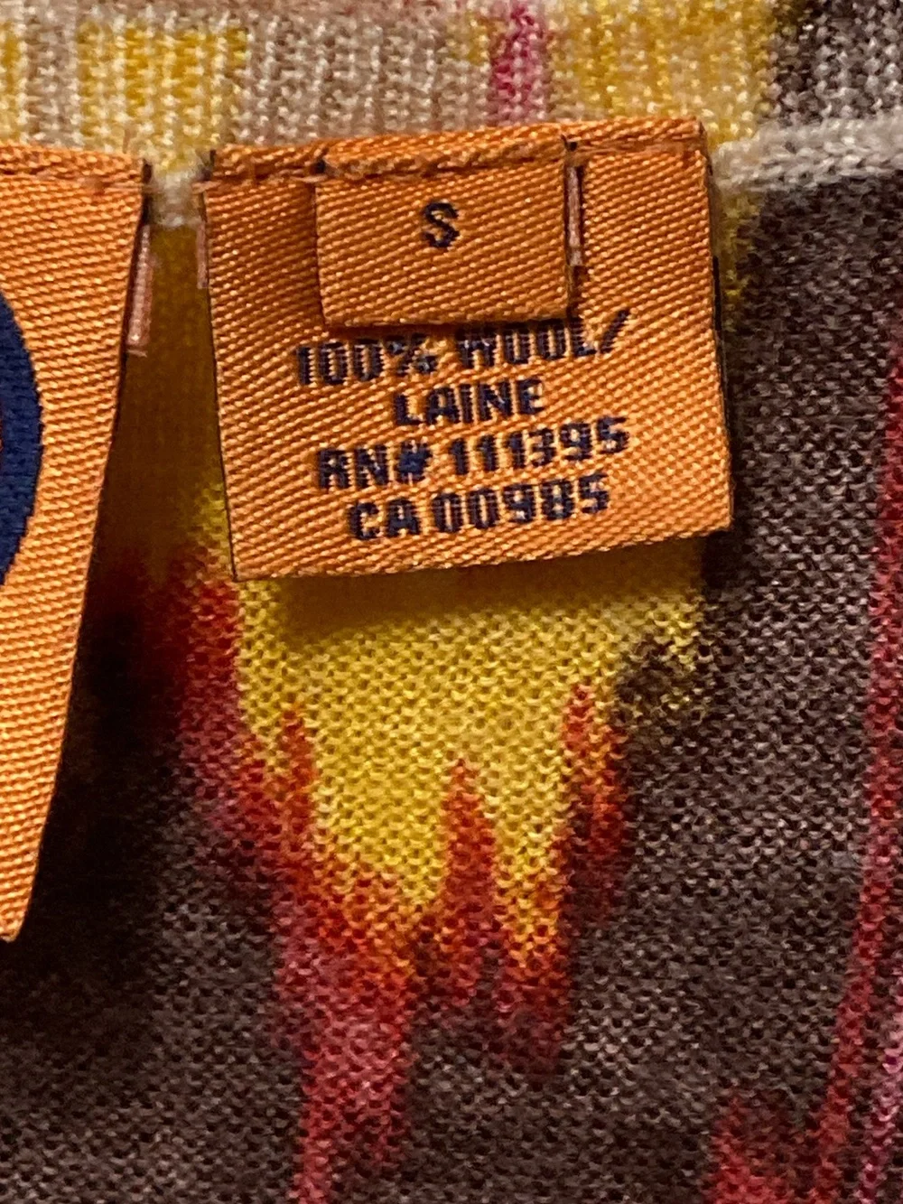 Tory Burch Multicolor 100% Wool Ikat-Print Button Cardigan Sweater